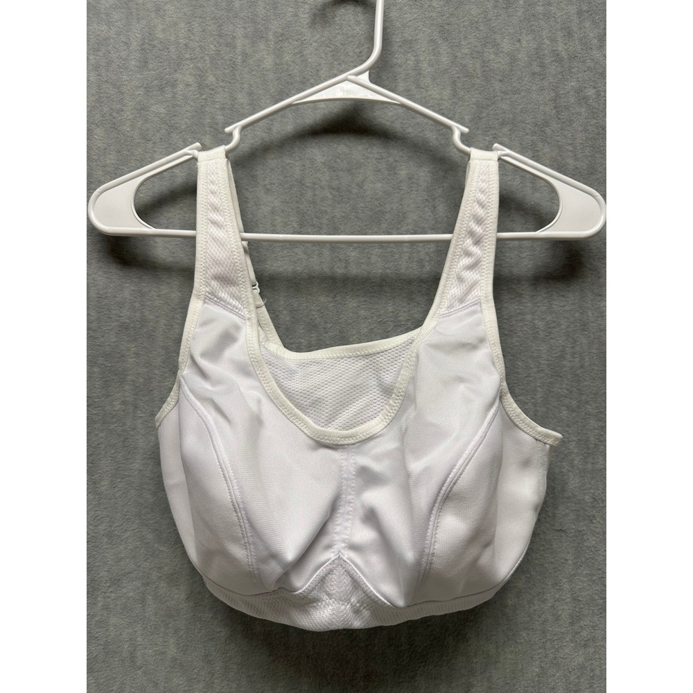 Glamorise Sports Bra Cami White High Impact 34D Adjustable Mesh Wireless Support